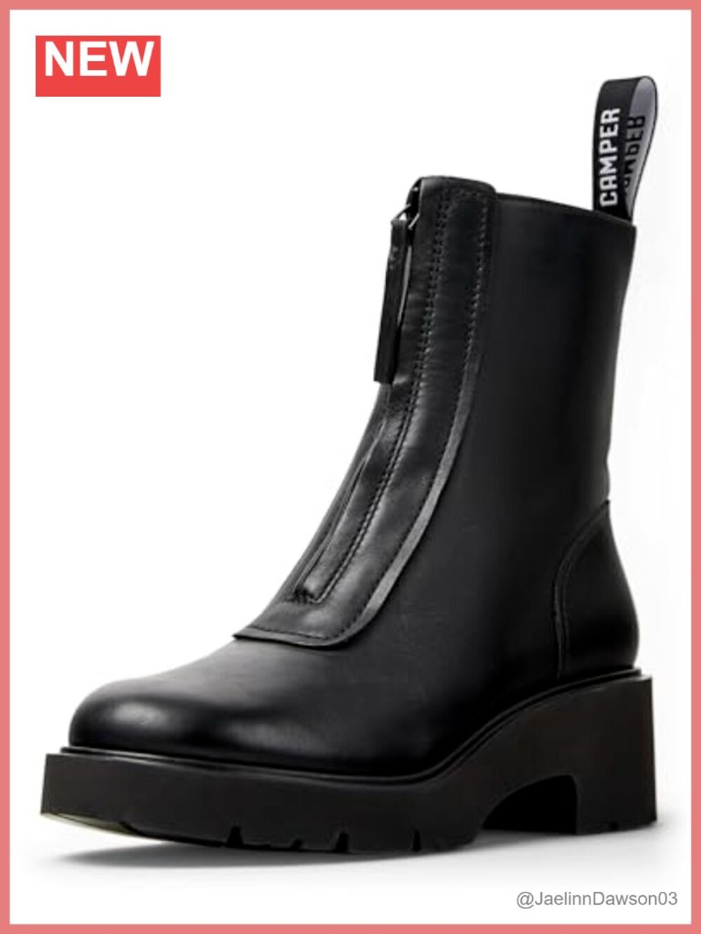 Womens Leather Mid-Calf Block Heel Zip Bootie Calf High Fall Boots